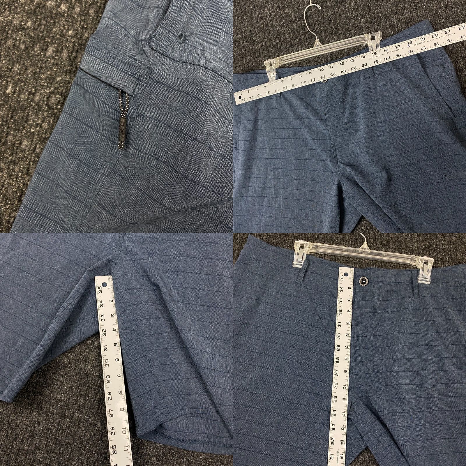 O'Neill O'Neill Mens Bermuda Shorts Striped Blue 40 Drawstring Casual Quick Dry Stretch Pockets Logo Regular Fit Size US 40 / EU 56 - 8 Thumbnail