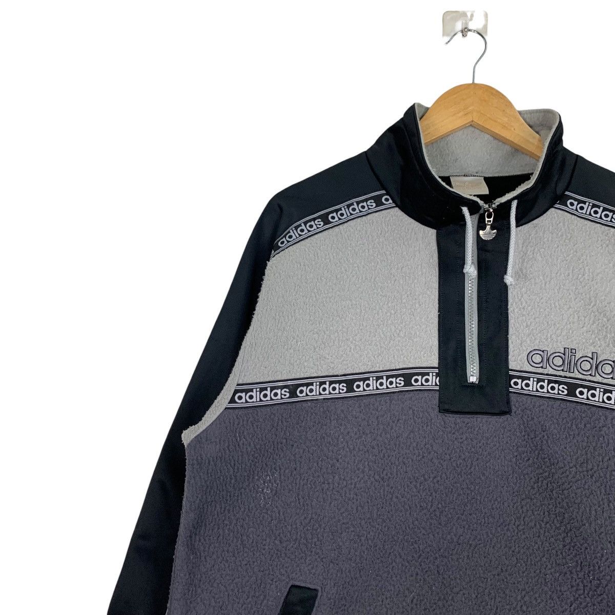 Adidas ADIDAS Trefoil Embroidery Big Logo Fleece Jumper #0935-C42 Size US M / EU 48-50 / 2 - 6 Thumbnail