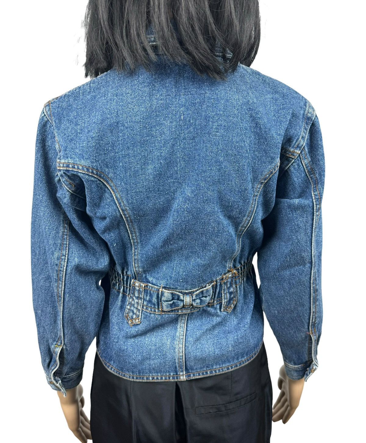 Versace Jeans Couture × Vintage Vintage Versace 1980s Denim Heart Biker Jacket size XS Size XS / US 0-2 / IT 36-38 - 11 Thumbnail
