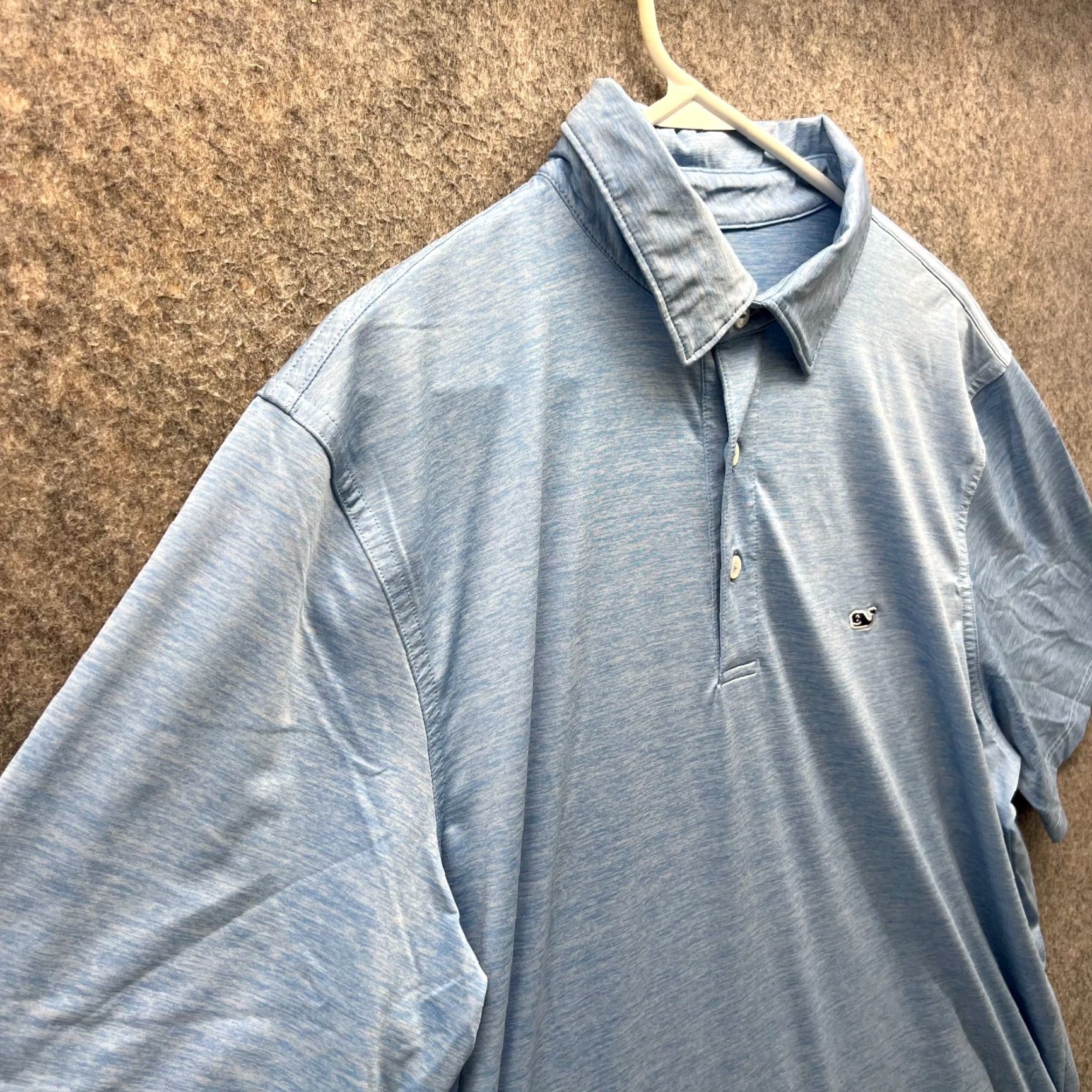 Vineyard Vines Vineyard Vines Polo Shirt Men Large Blue Polyester Knit Shirt Size 42R - 3 Thumbnail