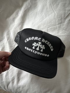 Chrome Hearts CH Trucker Hat Snapback Hollywood Black & White Mesh Flat Top  -  Canada