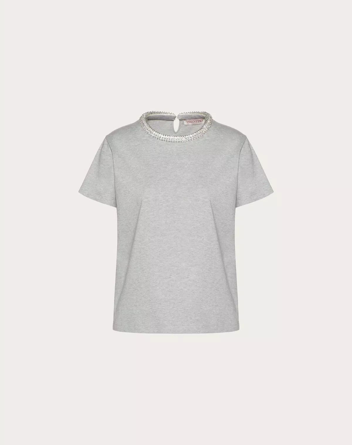 o1s1wg110625 Embroidered Jersey T-Shirt in Grey