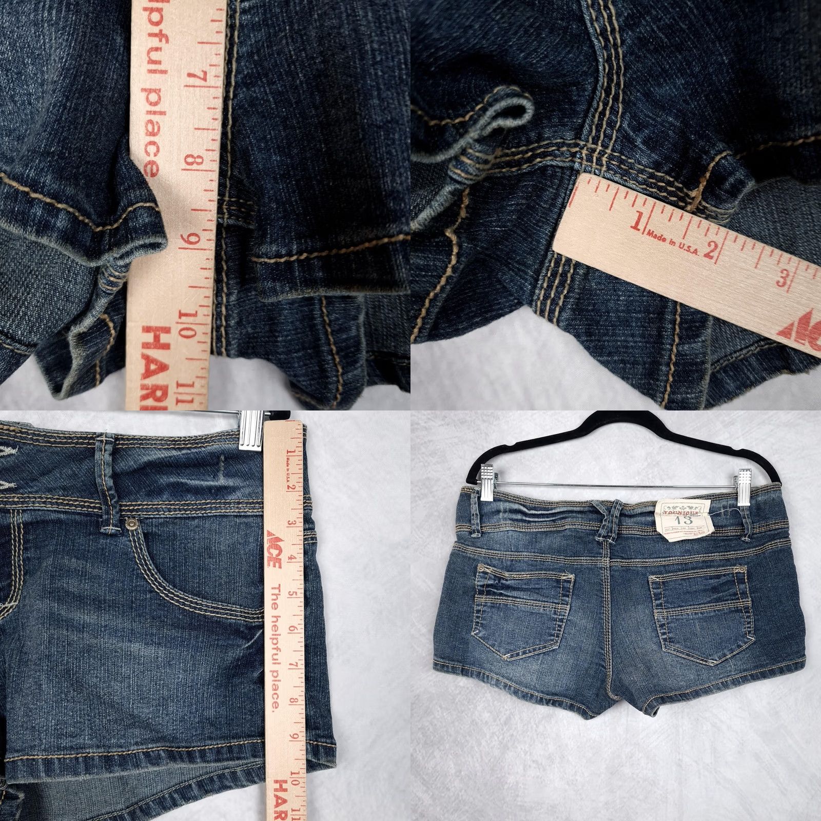 Denime Younique Shorts Jeans 5-Pocket Zip Fly Denim Stretch Blue Womens Juniors 13 Sommer Casual Boys Girls Mens Size 34" / US 12 / IT 48 - 9 Thumbnail