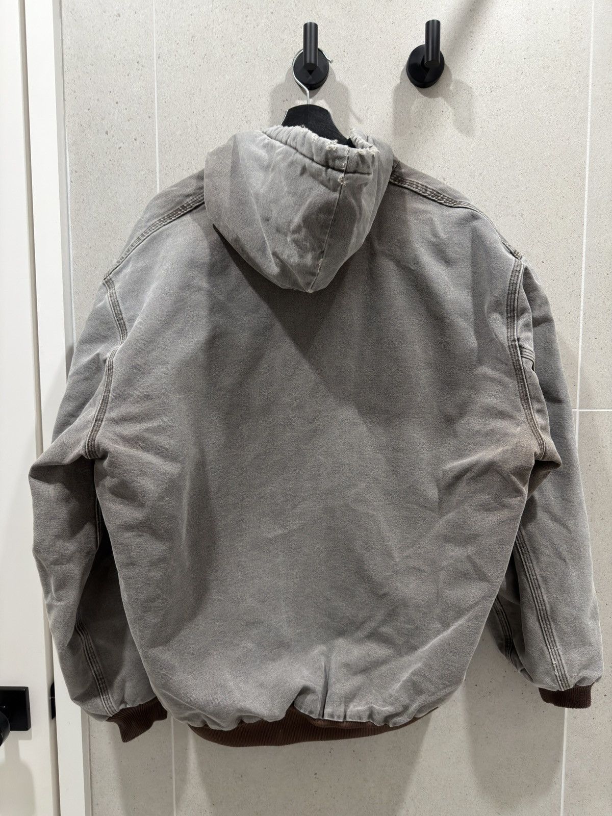 Carhartt Vintage Faded Grey/ Brown Carhartt Zip-Up Work Jacket Hoodie Size US XL / EU 56 / 4 - 2 Thumbnail