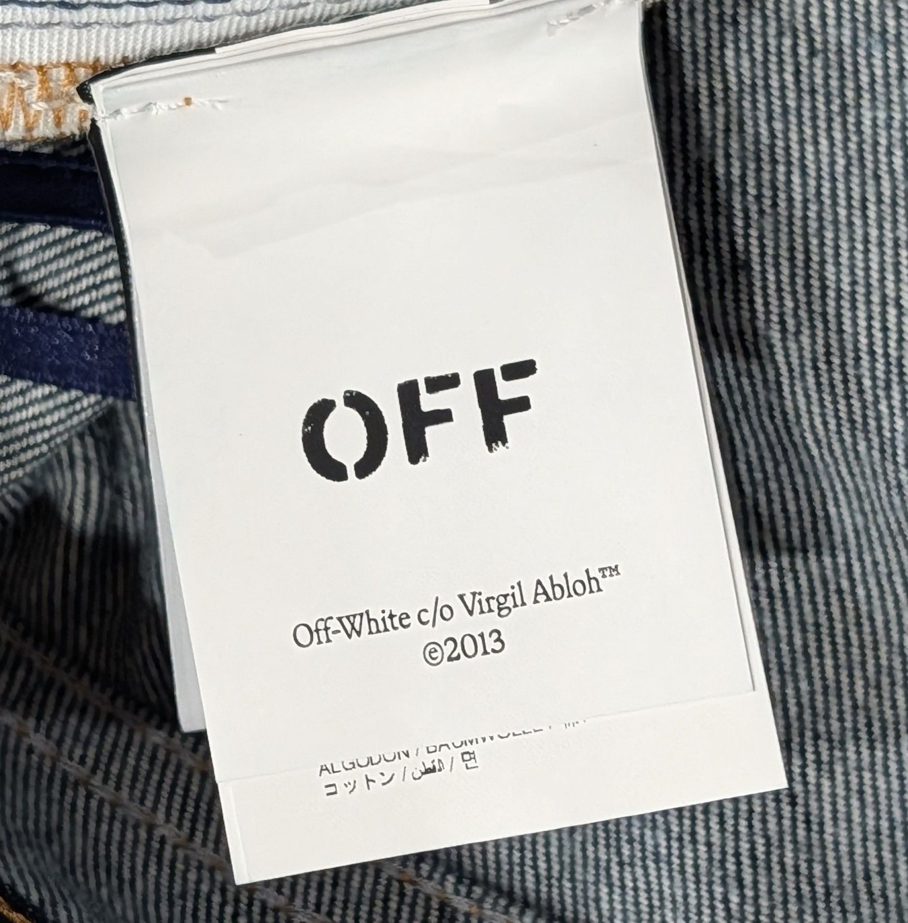 Off-White OFF-WHITE 90s Logo Baggy Jeans Raw Blue/Gold 36 Size US 36 / EU 52 - 10 Thumbnail