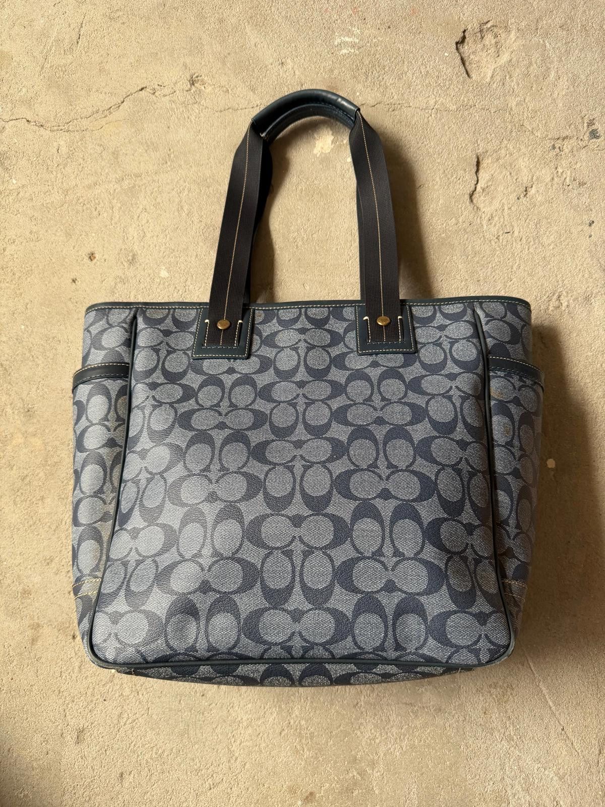 Coach Coach Signature Heritage Stripe Tote Bag Blue Size ONE SIZE - 6 Thumbnail