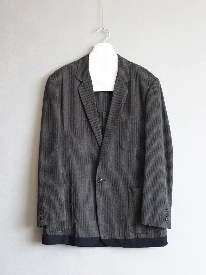 Yohji Yamamoto Yohji Yamamoto Striped Blended Jacket Size US S / EU 44-46 / 1 - 1 Thumbnail