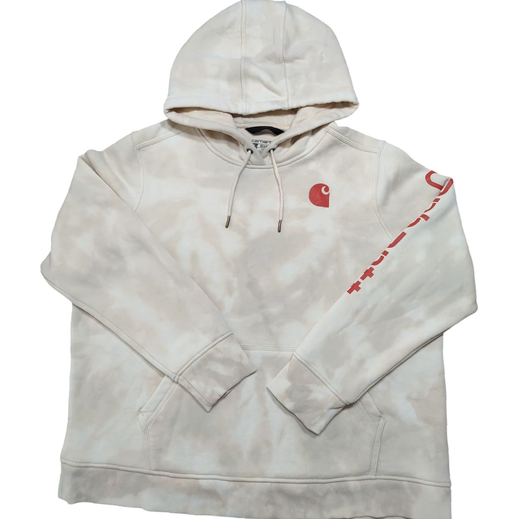 Carhartt VINTAGE Carhartt Womens Plus 1X Hoodie Pullover Sweatshirt Tie Dye Beige Long Sleeve Drawstring 52 in Activewear Womens Size XL / US 12-14 / IT 48-50 - 2 Thumbnail