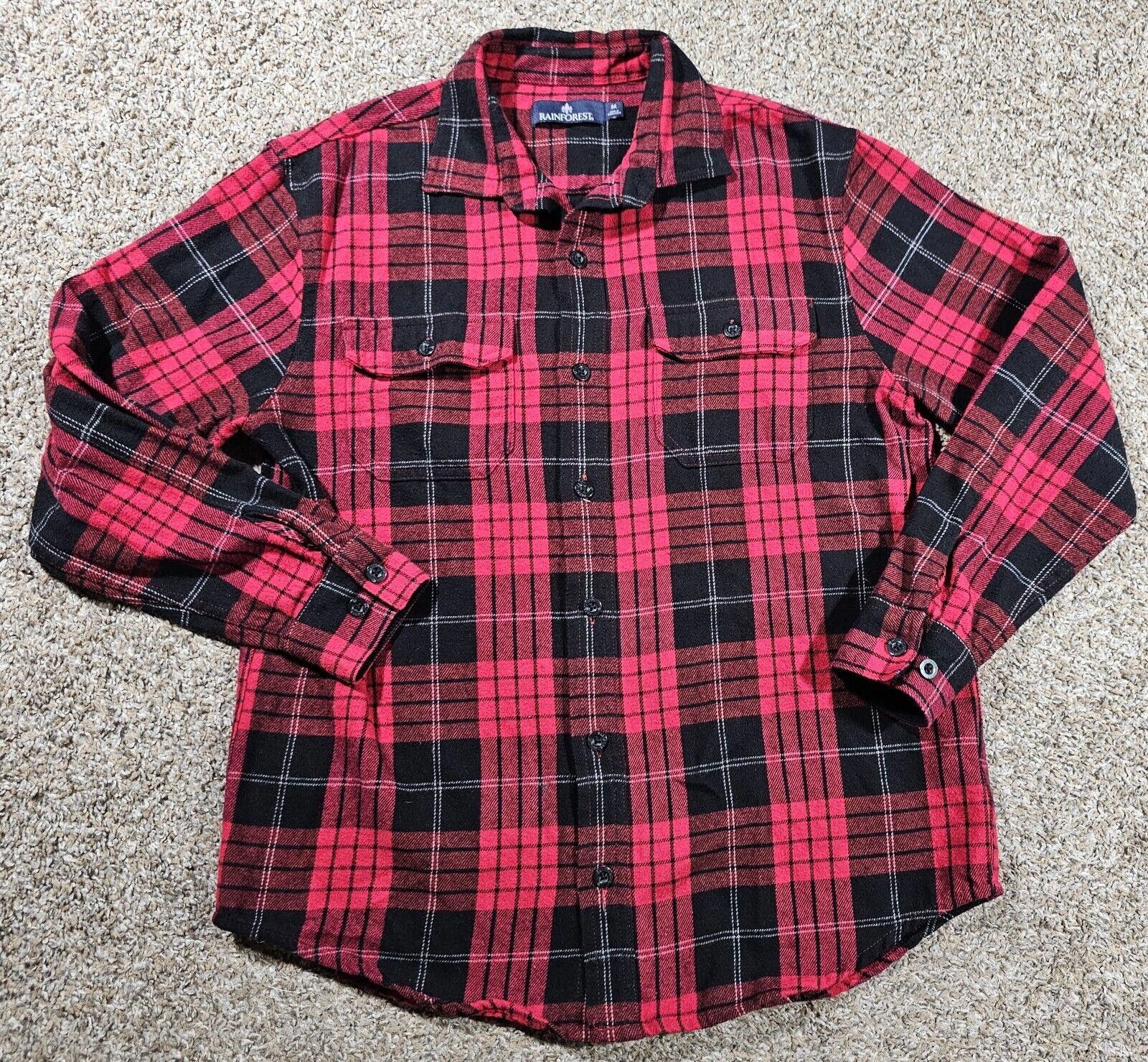 Rainforest Rainforest Men's Heavyweight Flannel Shirt Black/Red Plaid M Size US M / EU 48-50 / 2 - 1 Thumbnail