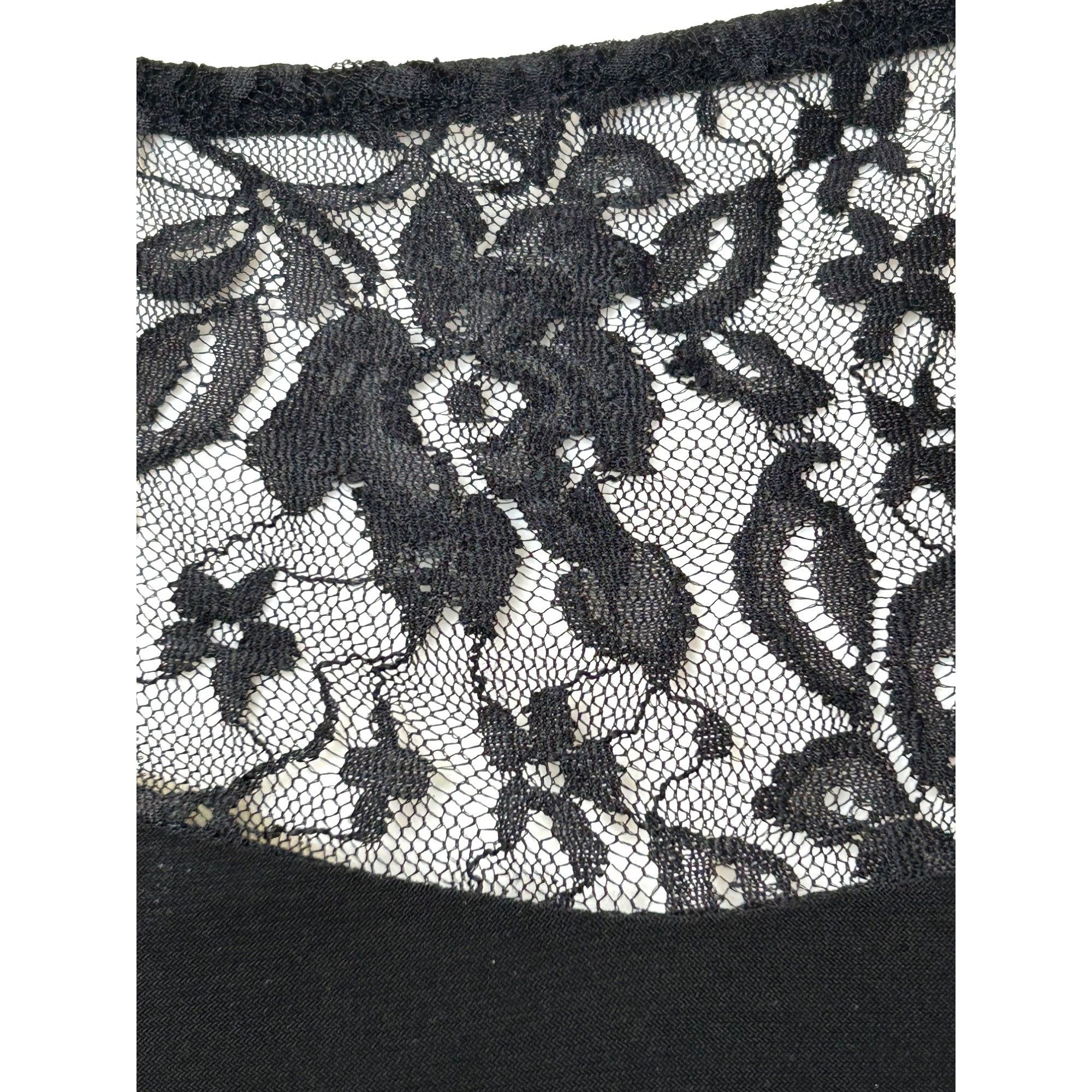 Chaps Chaps Black Lace- Trimmed Mini Dress S Petite Sheath Long Sl Size S / US 4 / IT 40 - 5 Thumbnail