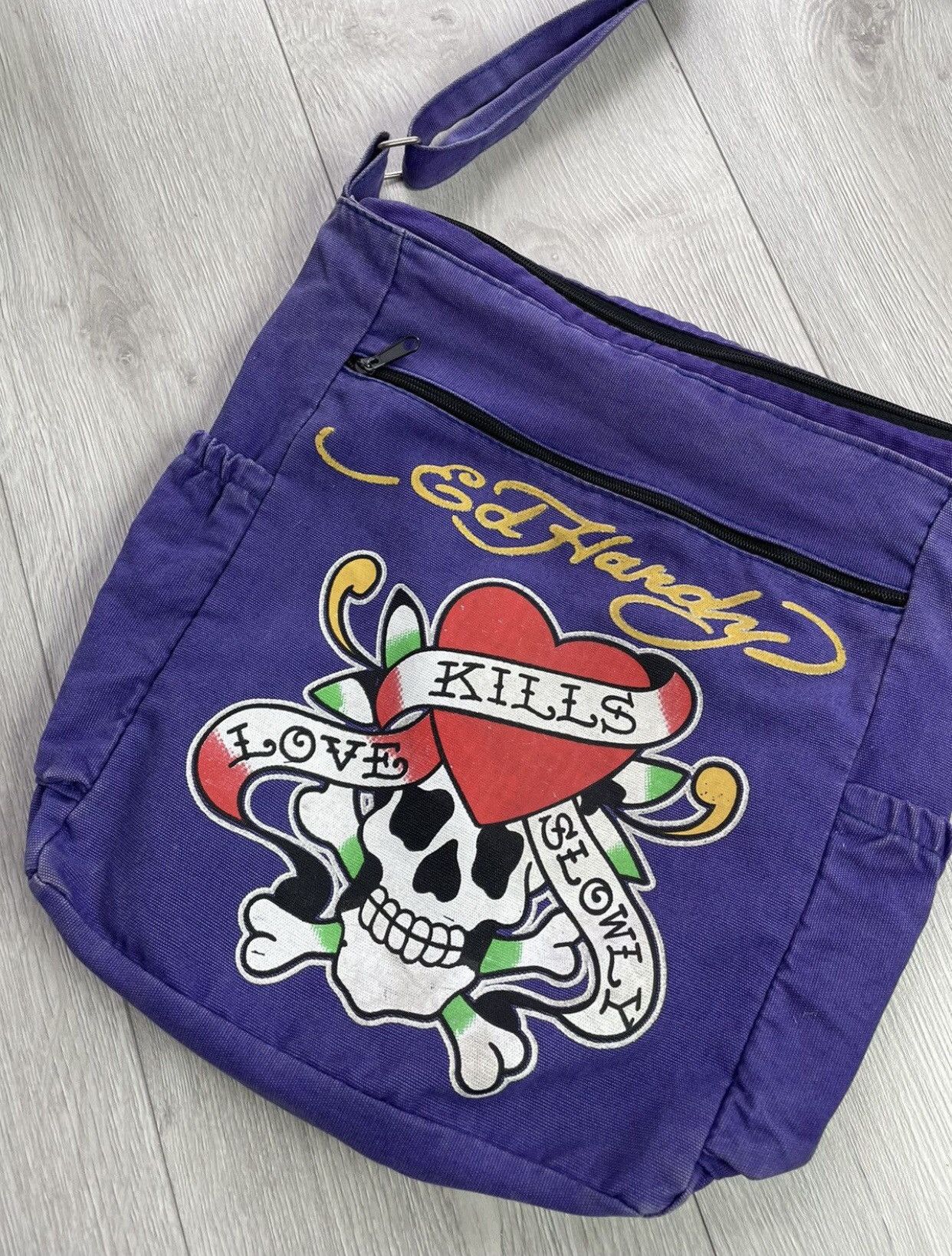 Christian Audigier × Ed Hardy × Vintage Vintage Ed hardy purple messenger bag Size ONE SIZE - 3 Thumbnail