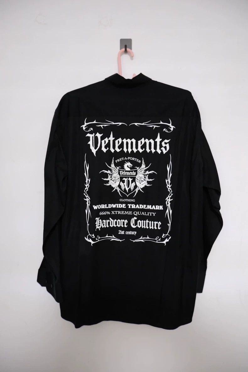 Vetements Vetements Letter Printed Collar Long Sleeve Shirt Men's Bl Size US XL / EU 56 / 4 - 3 Thumbnail