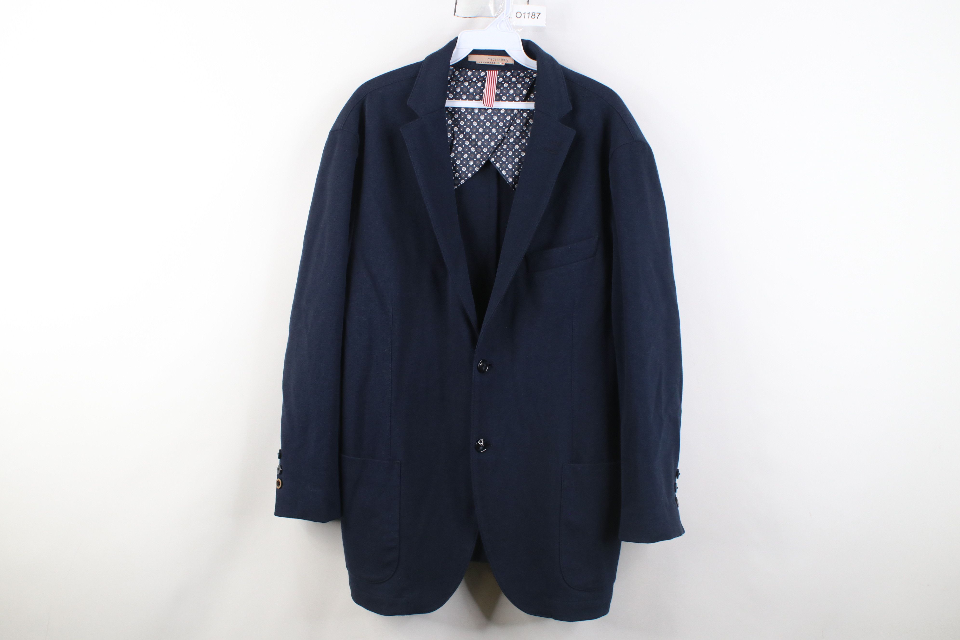 Stone Rose Stone Rose Knit 2 Button Suit Coat Blazer Jacket Navy Blue Size US XXL / EU 58 / 5 - 1 Thumbnail