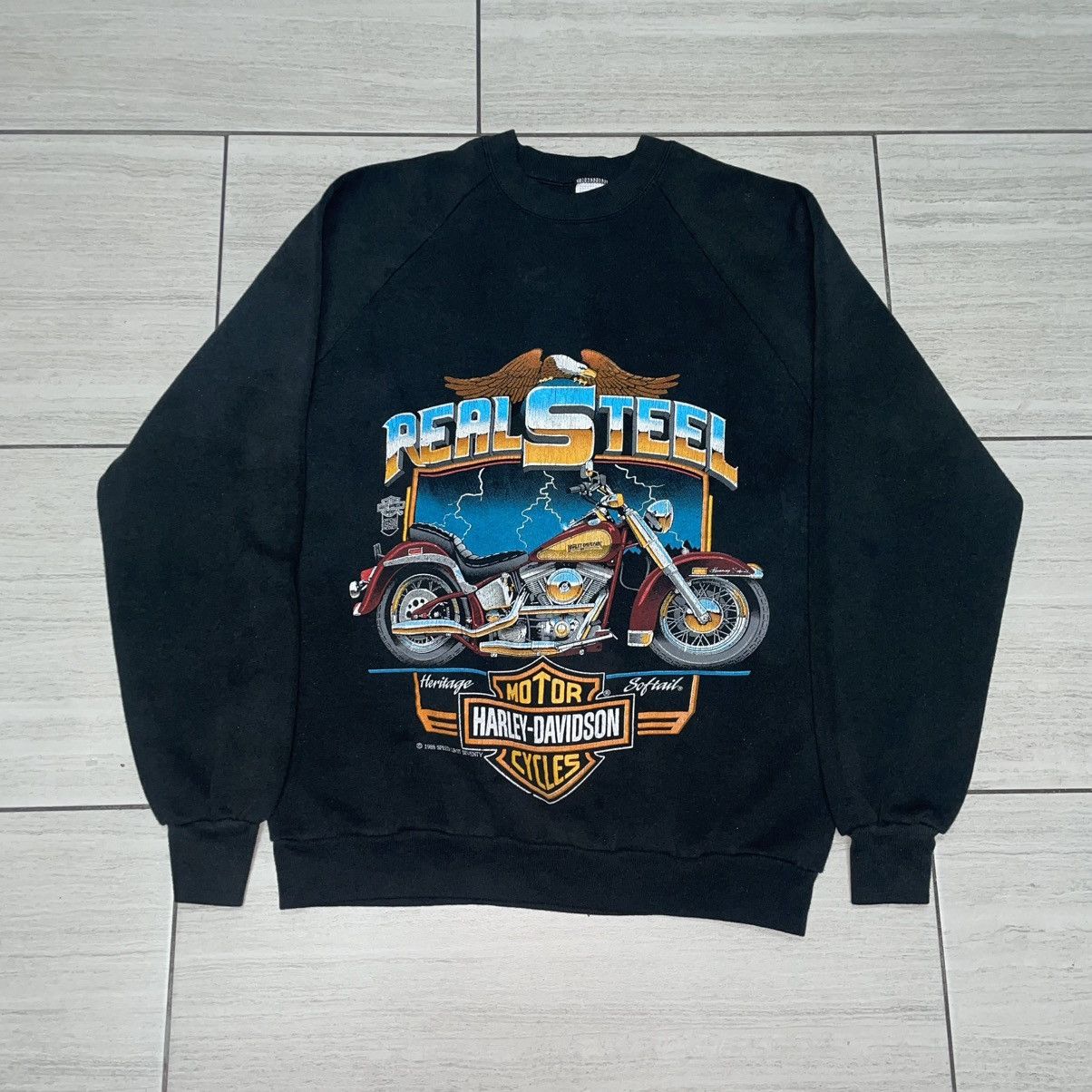 Harley Davidson × Vintage Vintage Harley Davidson 1988 Real Steel Size US XL / EU 56 / 4 - 1 Thumbnail