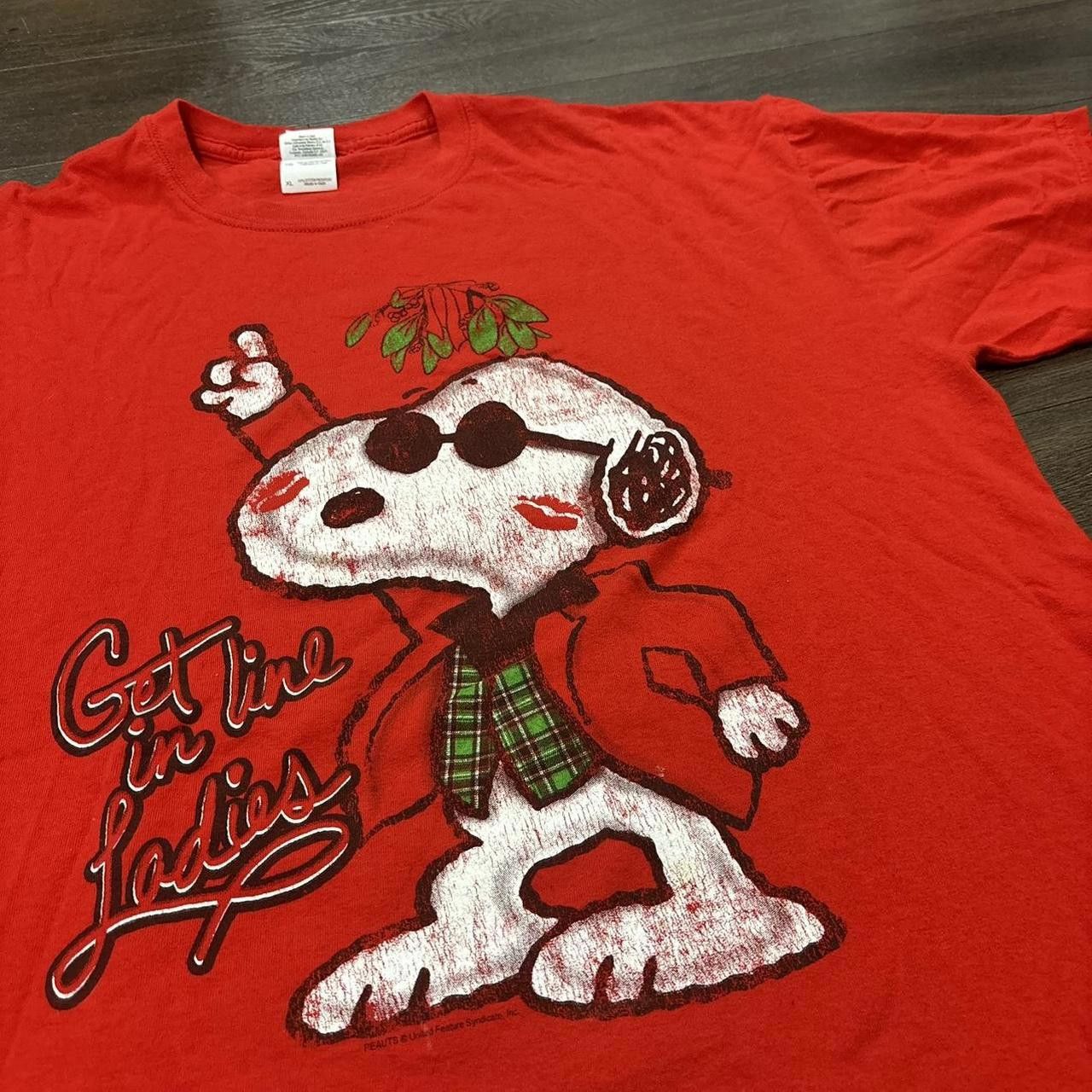 Peanuts vintage snoopy get in line ladies Christmas t shirt 00s XL Size US XL / EU 56 / 4 - 1 Thumbnail
