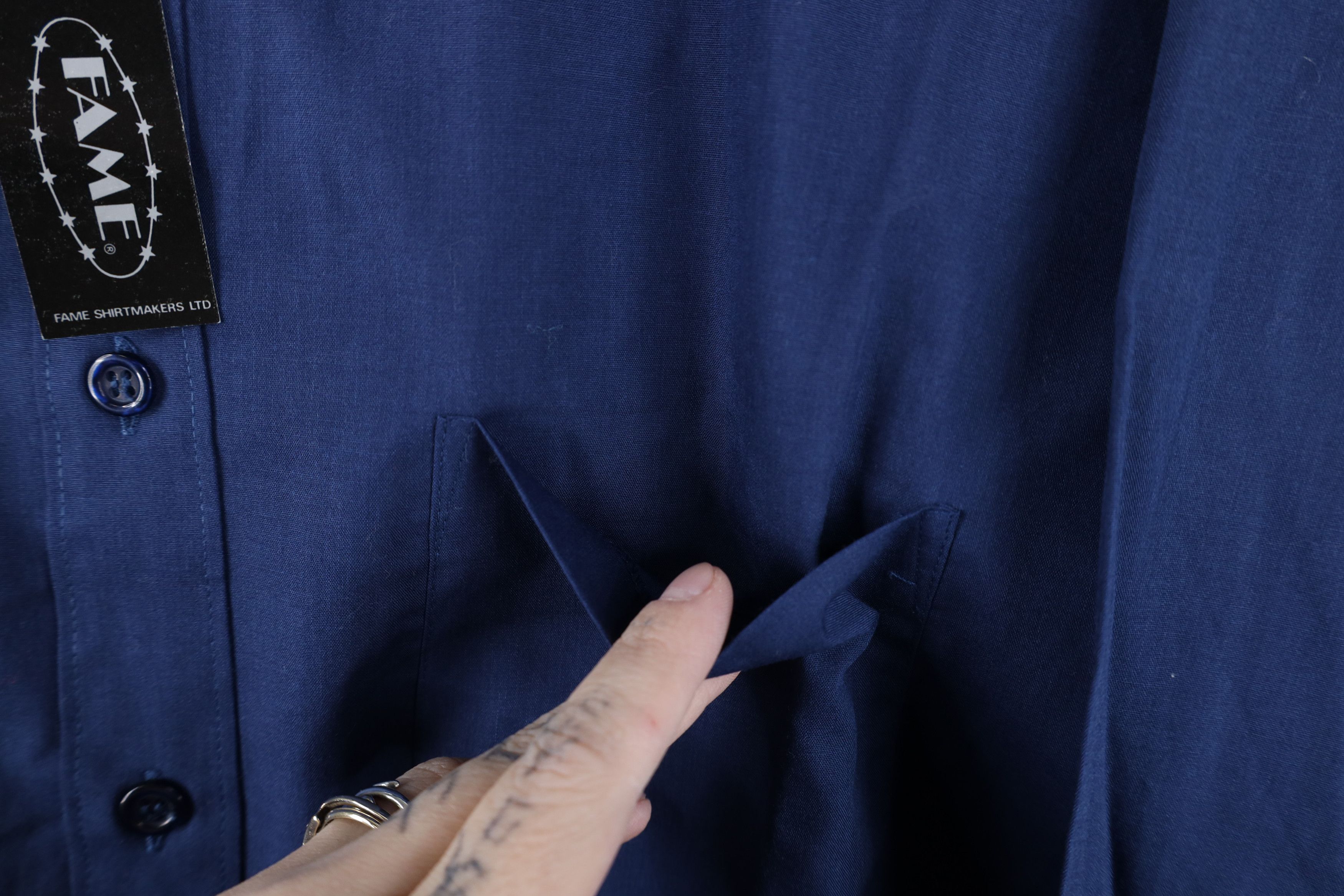 Vintage Deadstock Vintage 80s 90s Streetwear Button Shirt Blue Size US M / EU 48-50 / 2 - 5 Thumbnail