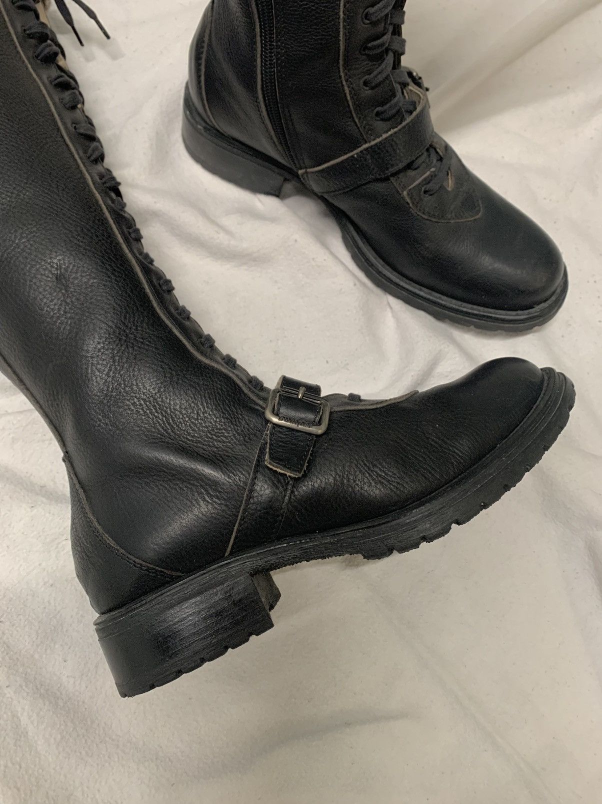 Japanese Brand × Vintage VINTAGE BUMPER HIGH LEATHER BOOTS FAUX FUR LACE UP Size US 7.5 / IT 37.5 - 5 Thumbnail