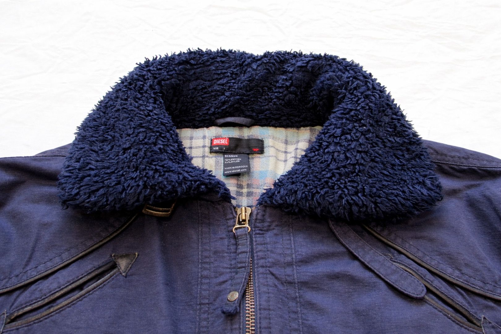 Diesel Vintage Diesel Navy Blue Collared Bomber Jacket Size US L / EU 52-54 / 3 - 2 Thumbnail