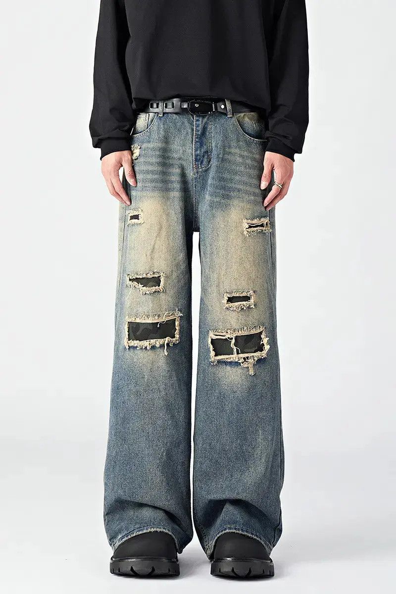 Japanese Brand Retro loose straight leg casual jeans Size US 32 / EU 48 - 6 Thumbnail