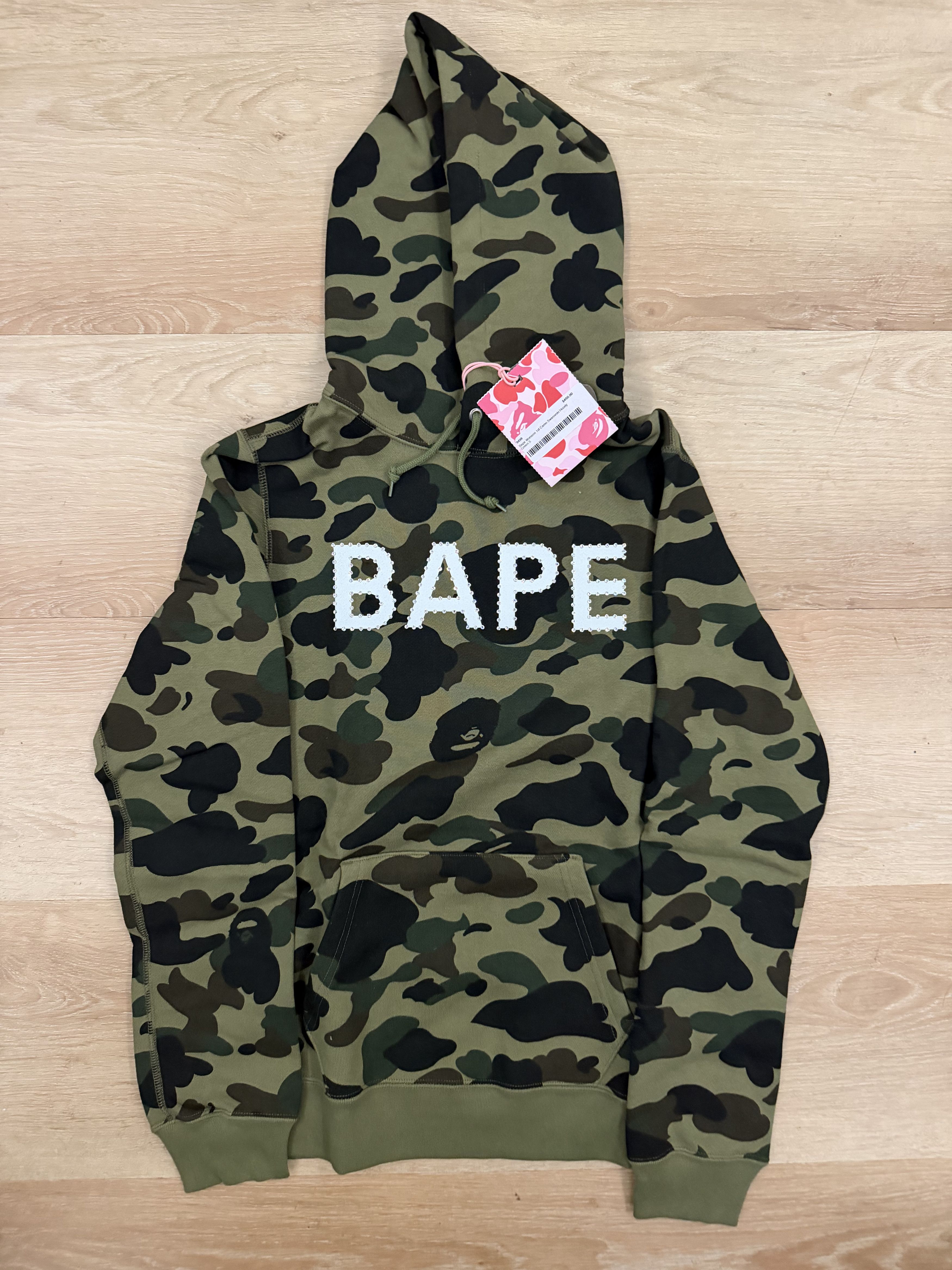 BAPE Womens 1st Camo Swarovski Bape Pullover Hoodie Green