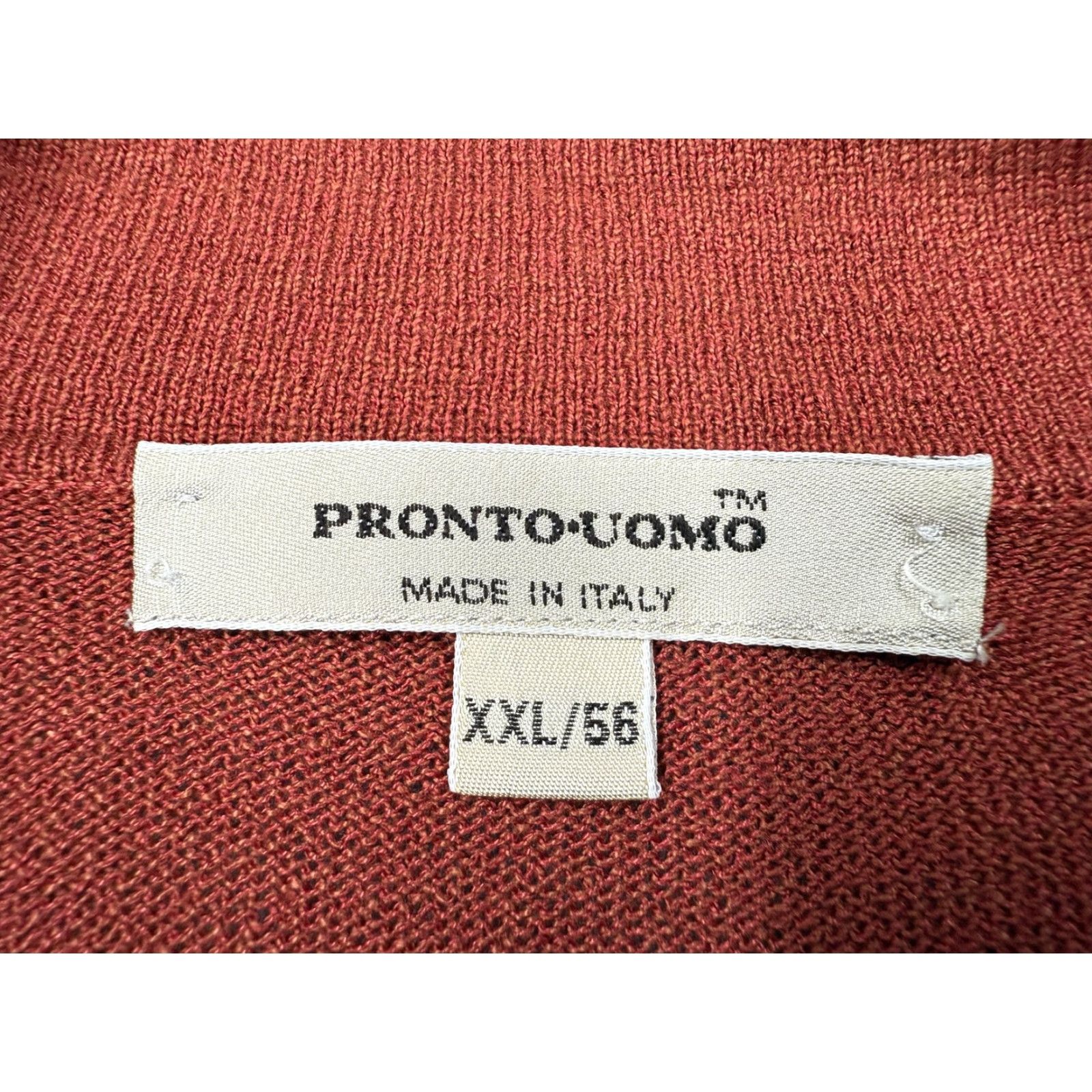 Pronto Uomo VINTAGE Pronto Uomo Sweater 2XL Rust Red Knit Pullover Long Sleeve Mens Classic Italian Preppy Size US XXL / EU 58 / 5 - 3 Thumbnail