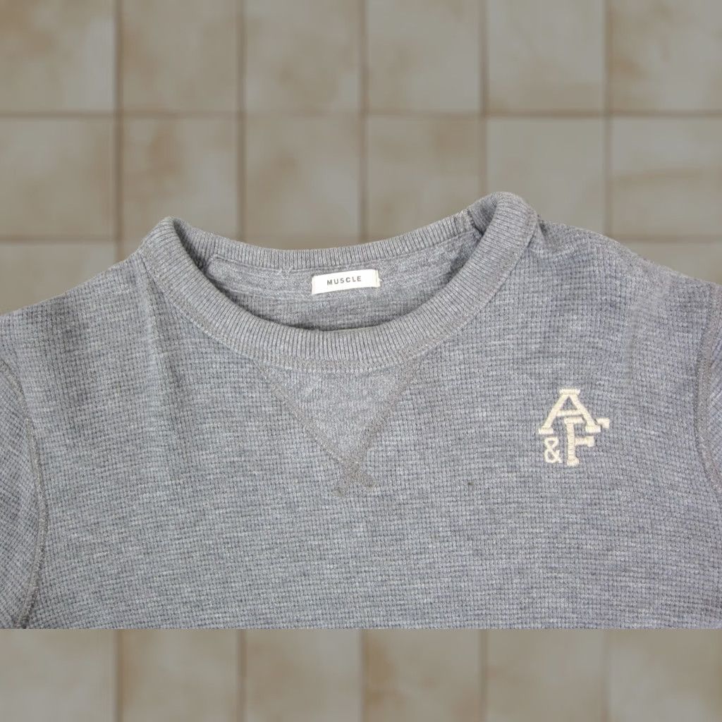 Abercrombie & Fitch VINTAGE Abercrombie & Fitch Shirt Mens Large Gray Thermal Muscle Waffle Knit 90s Size US L / EU 52-54 / 3 - 1 Thumbnail