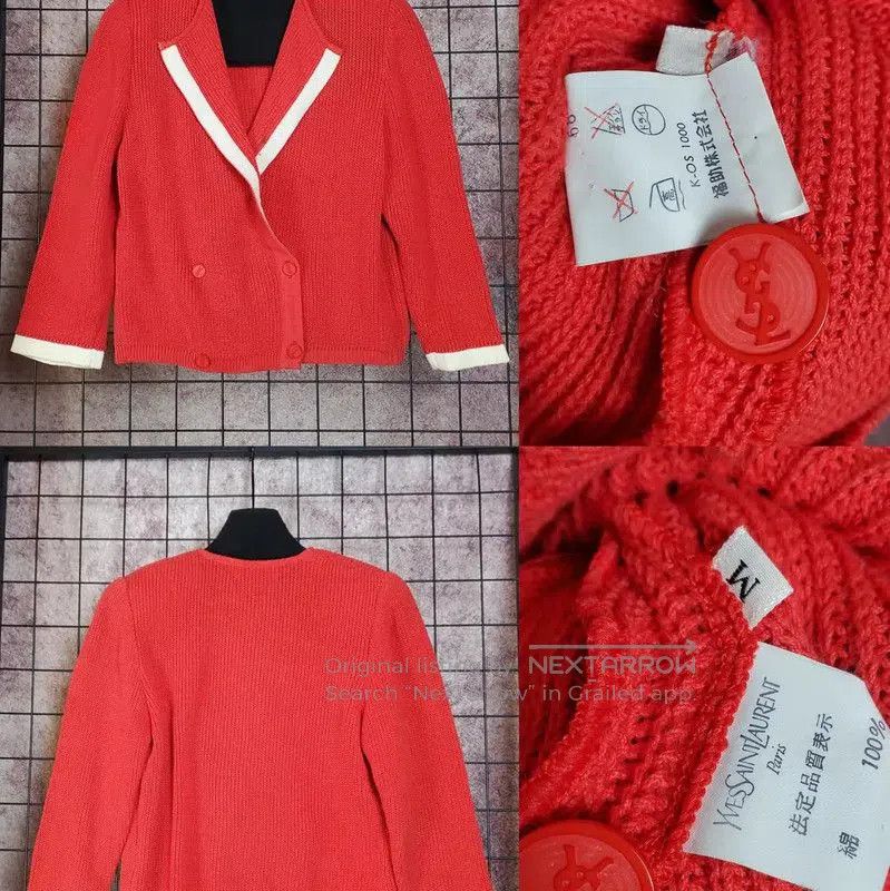 Yves Saint Laurent YSL Spring Autumn Red Cotton Knit Top . Size M / US 6-8 / IT 42-44 - 1 Thumbnail