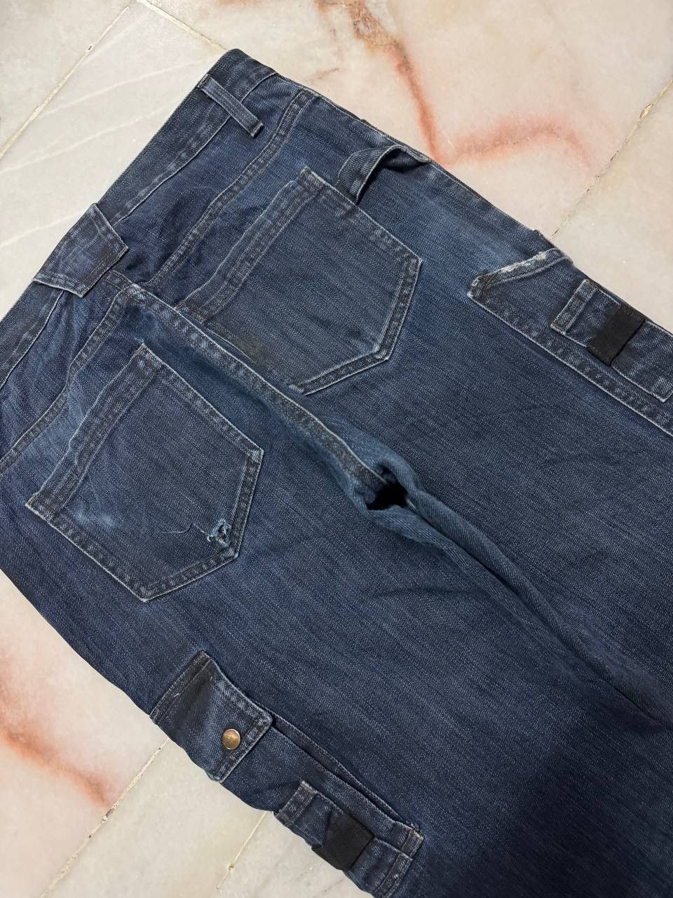 Rusty Trashed💥Vtg Bluster Multipocket Double Knee Distressed Jean Size US 31 - 18 Thumbnail