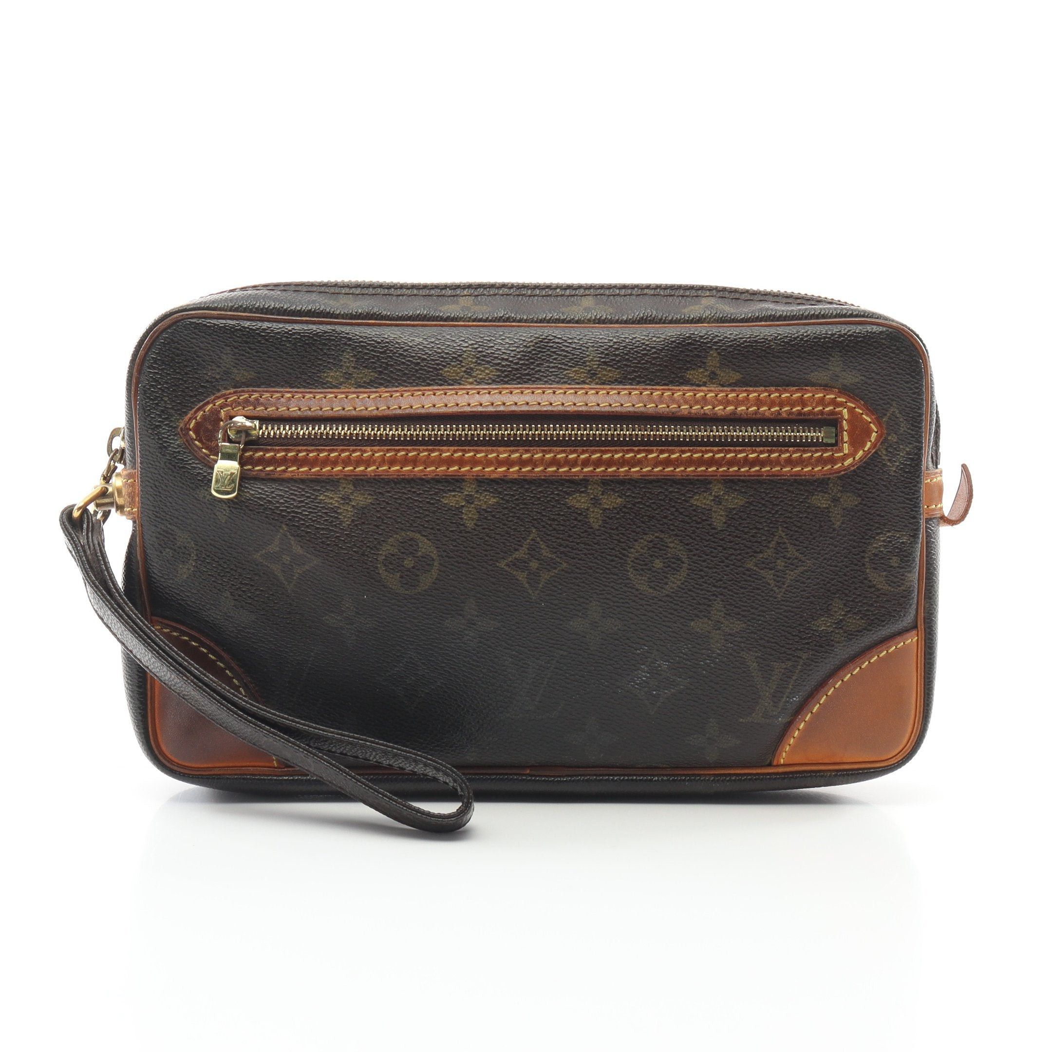 Louis Vuitton Louis Vuitton Marly Dragonne Monogram Clutch Bag Second Leather Brown Size ONE SIZE - 1 Thumbnail