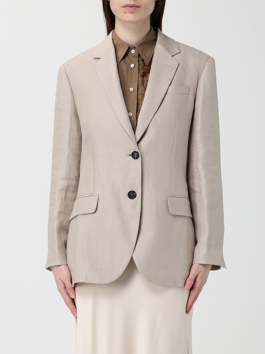 Brunello Cucinelli Brunello Cucinelli Jacket Woman Beige Size M / US 6-8 / IT 42-44 - 1 Thumbnail