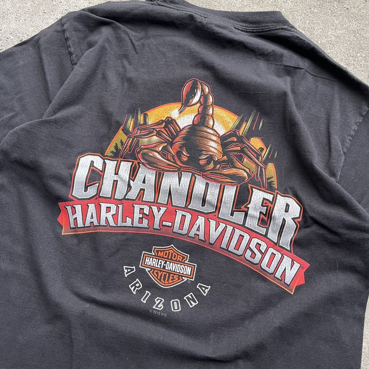Harley Davidson × Vintage Vintage Harley Davidson chandler Black T-shirt faded Size US S / EU 44-46 / 1 - 2 Thumbnail