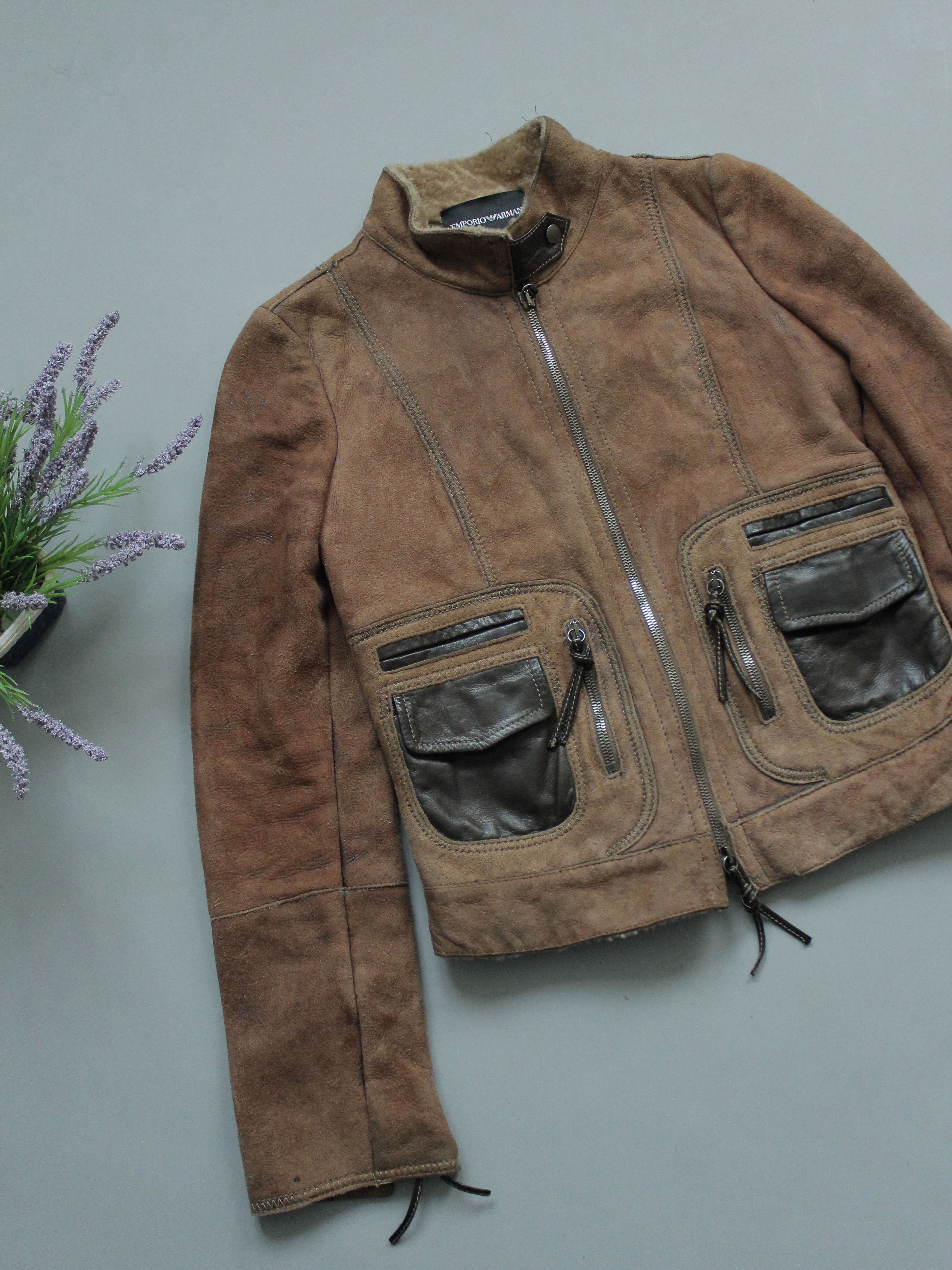 Emporio Armani Emporio Armani Womens Leather Painted Jacket Size M / US 6-8 / IT 42-44 - 2 Thumbnail