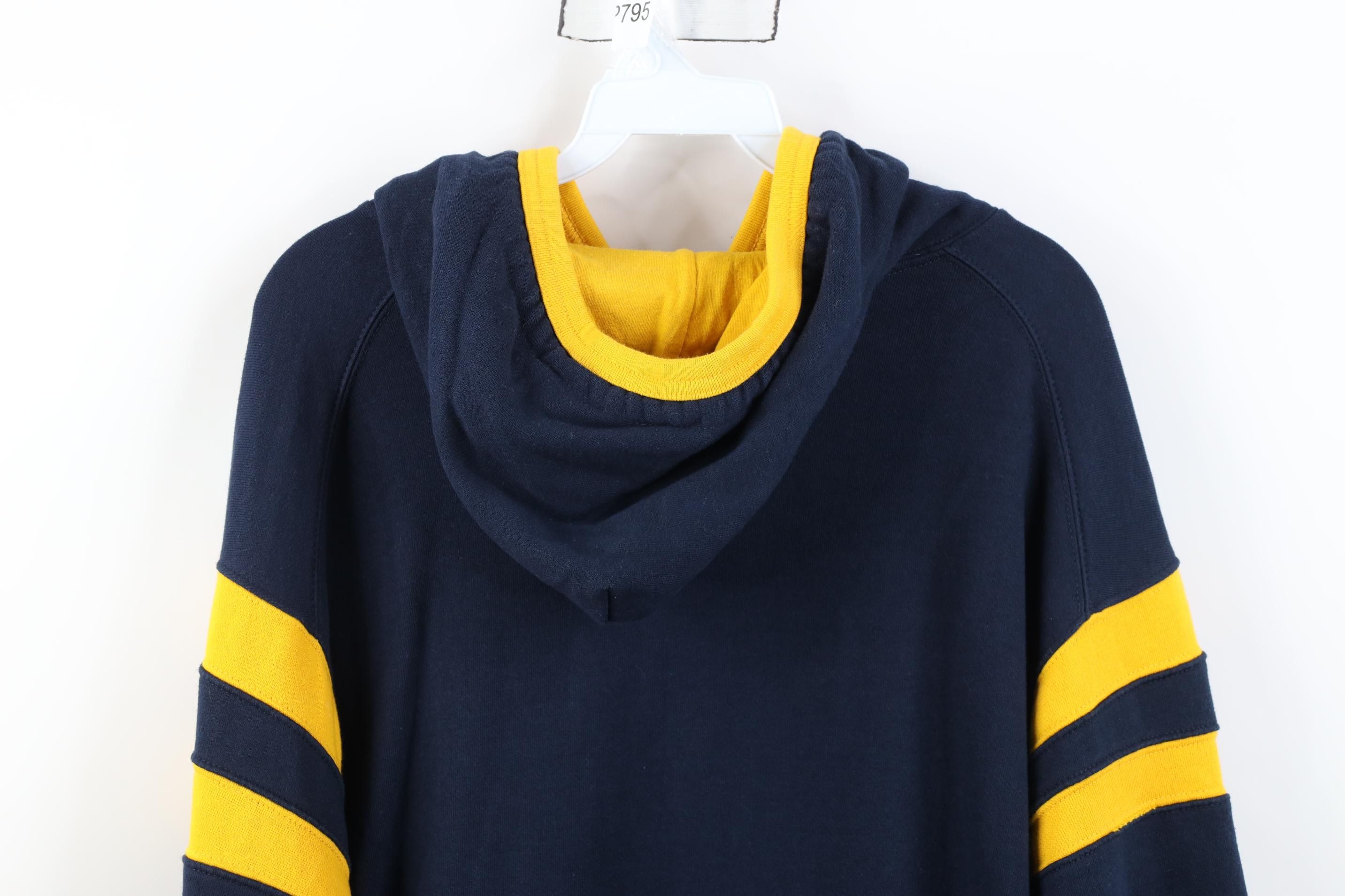 Vintage Vintage 90s Y2K Baseball Hoodie Sweatshirt Striped Blue Size US L / EU 52-54 / 3 - 11 Thumbnail