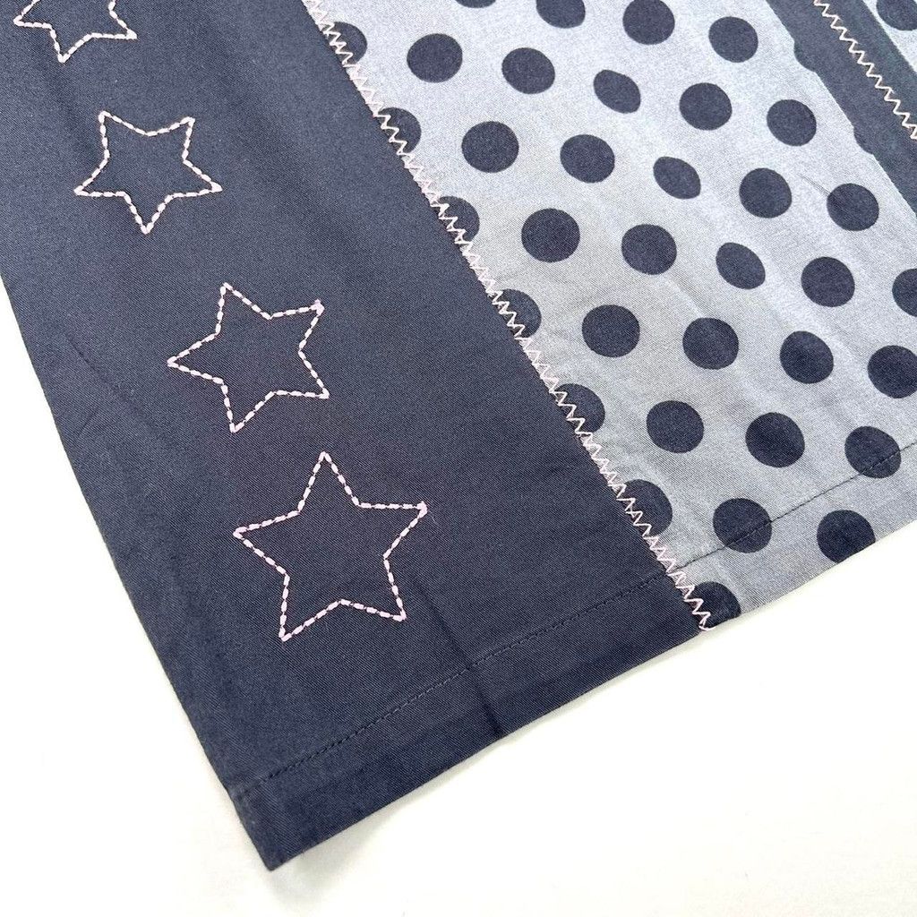 Vintage y2k euro black gray and pink polka dot midi skirt Size 33" - 6 Thumbnail