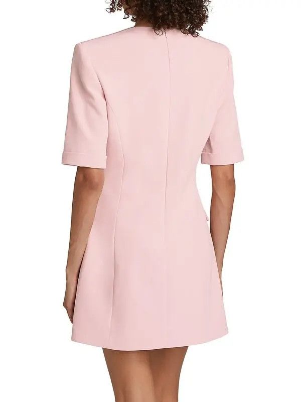 Balmain o1s1wg110725 Mini Dress With Textured Pattern in Light Pink Size L / US 10 / IT 46 - 5 Thumbnail