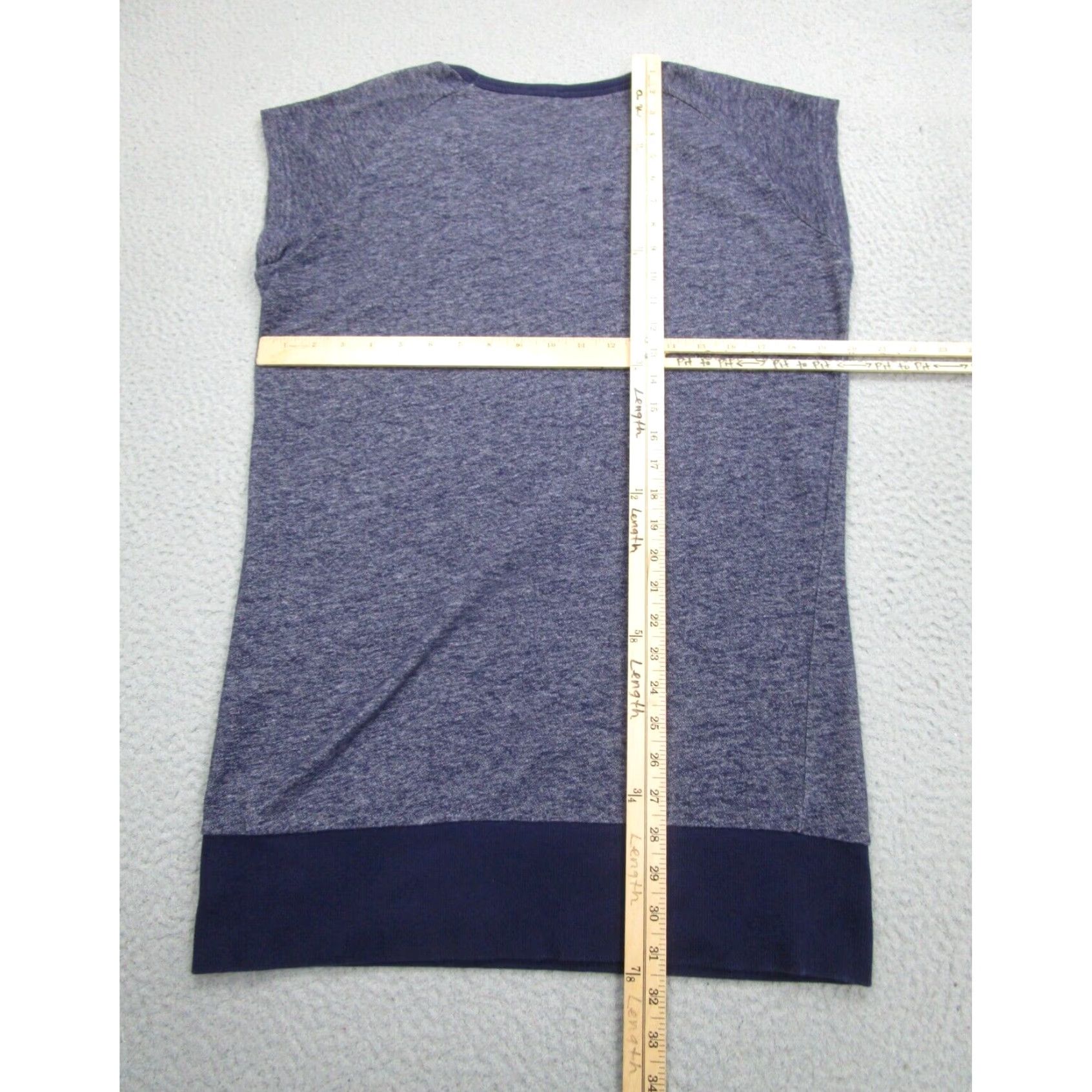 Muji MUJI Womens Sweater Large Blue Sleeveless Terry Fleece Crewneck Sweatshirt Size L / US 10 / IT 46 - 7 Thumbnail