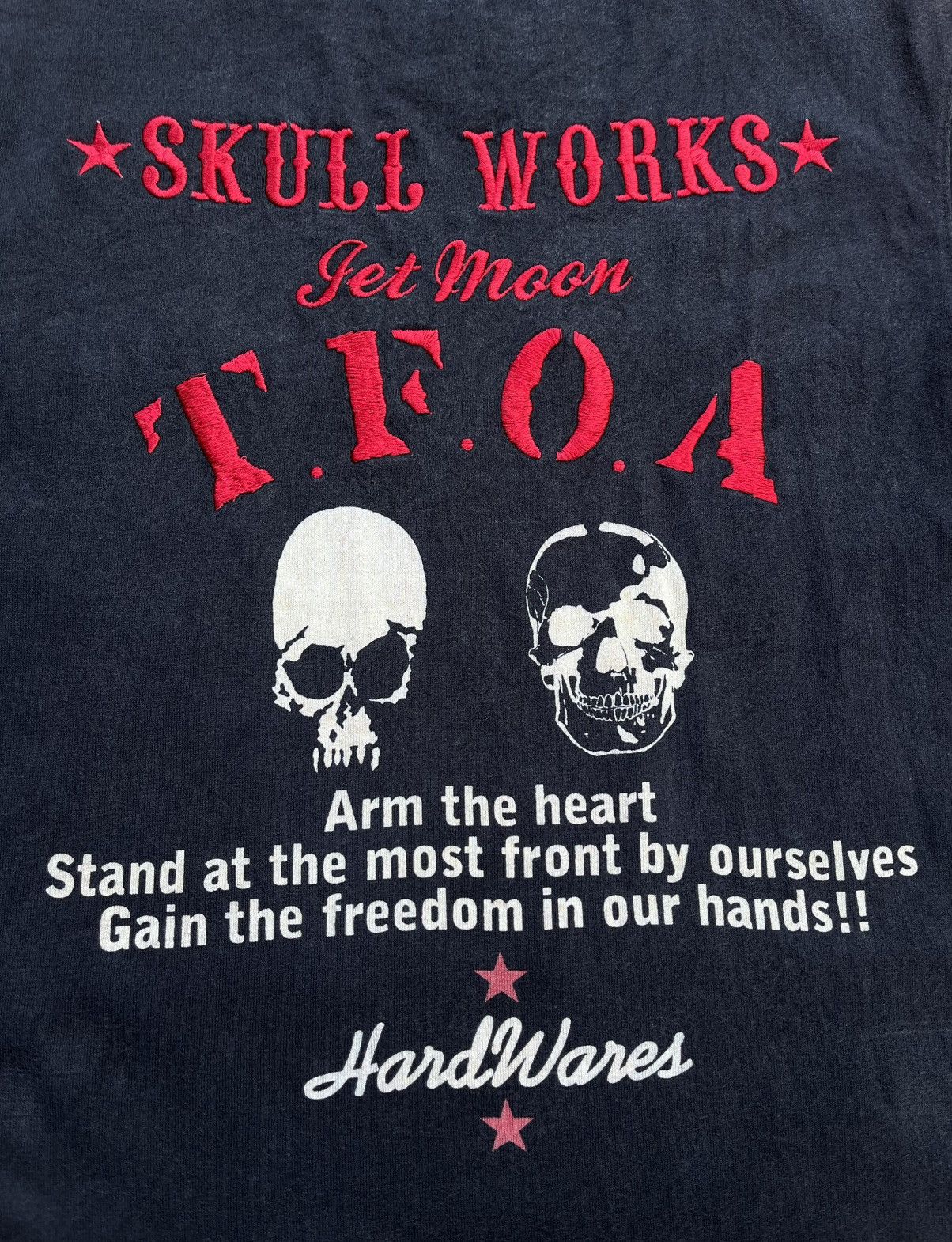 Japanese Brand T.F.o.A x skull works x jetmoon distress t shirt Size US S / EU 44-46 / 1 - 4 Thumbnail