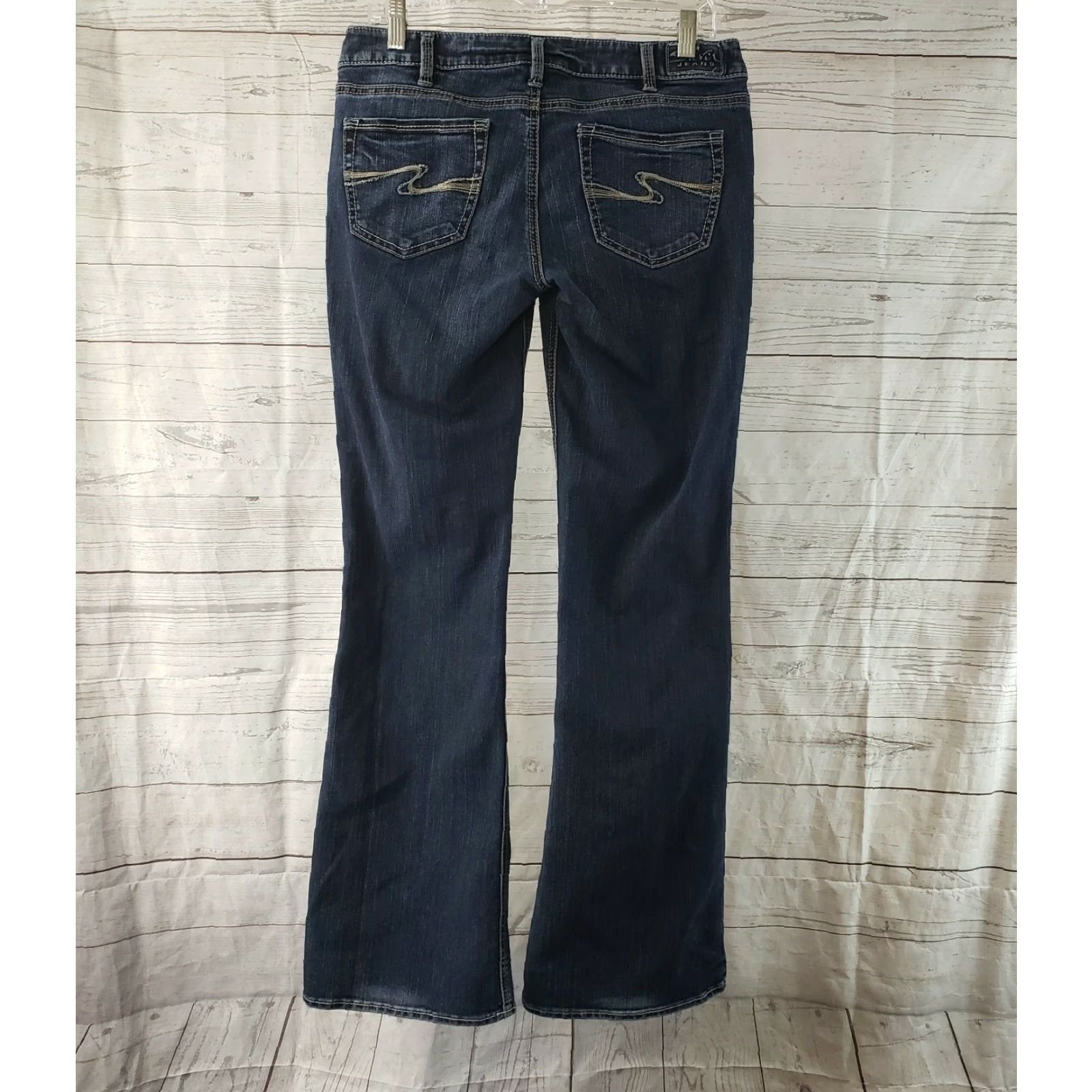 Silver Jeans Co. VINTAGE? Silver Womens Jeans Sz 30 Blue Bootcut Dark Wash Low Rise Cotton Blend Jeans Womens 30 Blue Bootcut Denim Size 30" / US 8 / IT 44 - 3 Thumbnail