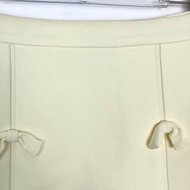 Miu Miu Miu Miu Pale Yellow Bow Design A-line Mini Skirt K26WX Size 27" / US 4 / IT 40 - 3 Thumbnail