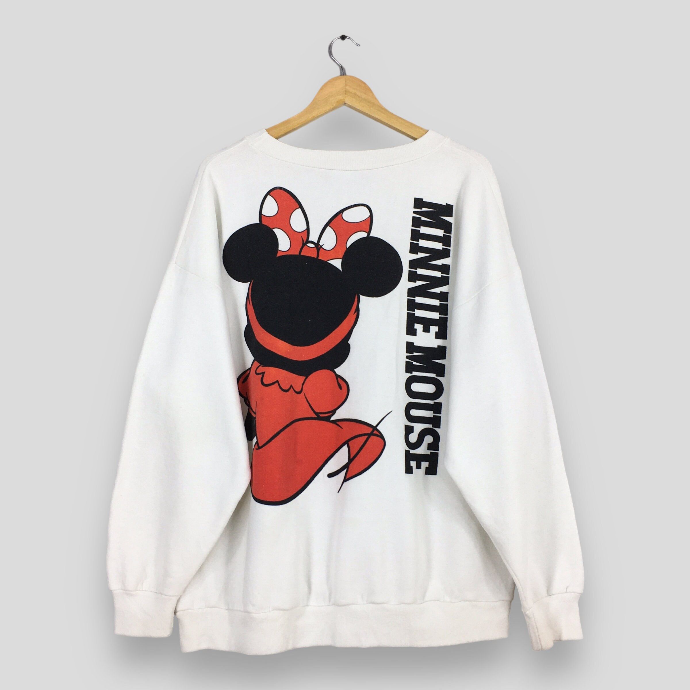 Disney Vintage 90s Minnie Mouse White Sweatshirt 2XLarge Size US XXL / EU 58 / 5 - 7 Thumbnail