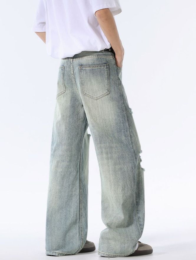 Vintage American high street baggy cutaway jeans for men Size US 32 / EU 48 - 4 Thumbnail