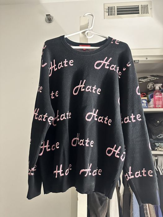 Supreme hate sweater cheap