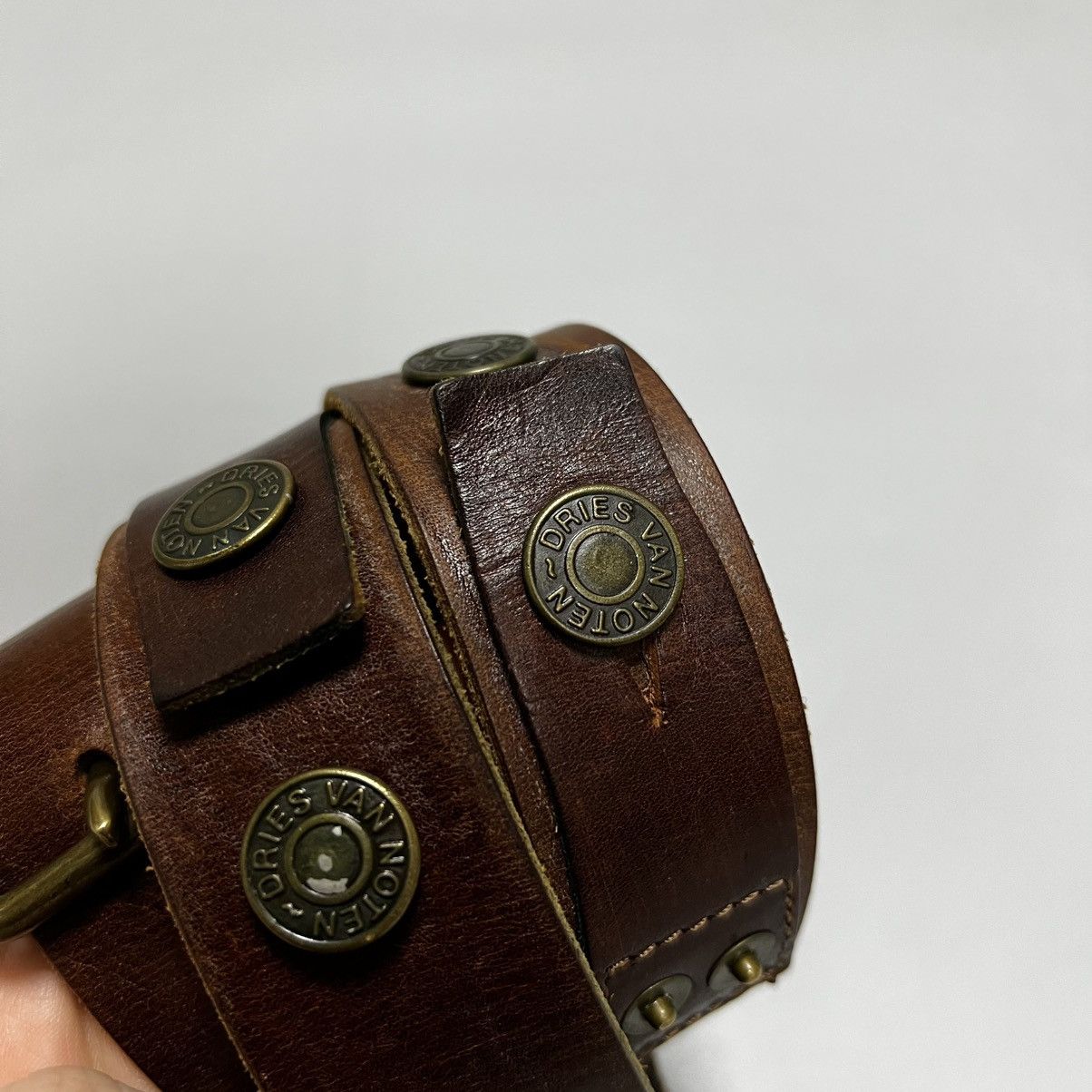 Dries Van Noten Dries Van Noten Leather Belt adorned with buttons Size 32 - 7 Thumbnail