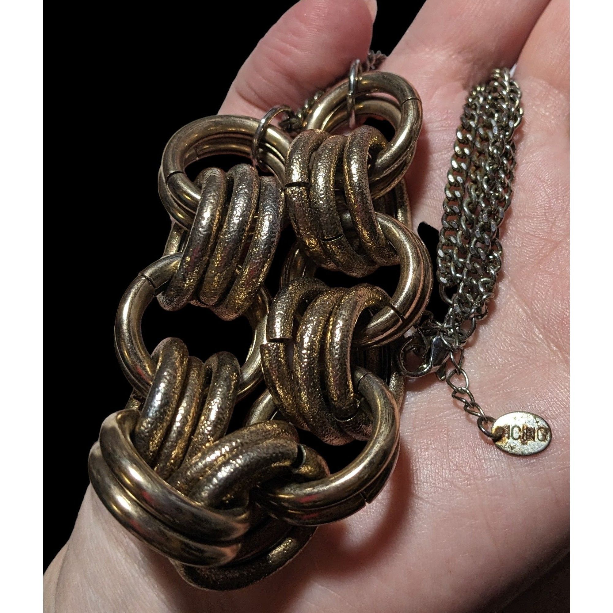 Other Icing Y2K Glam Chunky Gold Ring Necklace Size ONE SIZE - 4 Thumbnail
