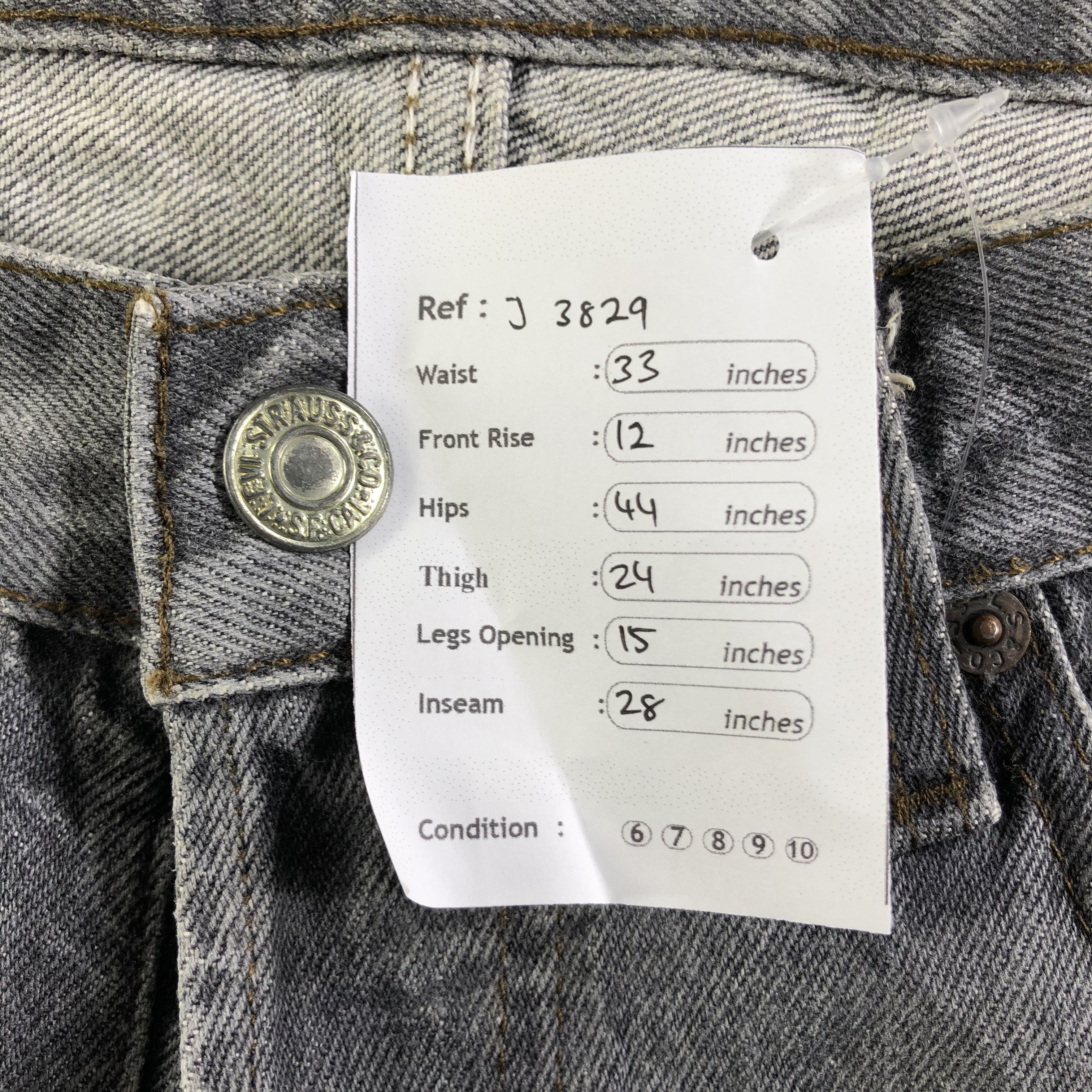 Levi's 90s Vintage Levis 501 Jeans-J3829 Size US 33 - 12 Thumbnail