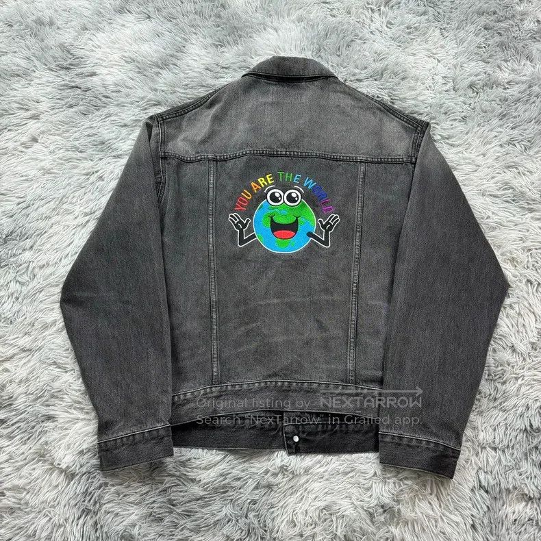 Balenciaga Balenciaga Earth Embroidered Denim Jacket Size US S / EU 44-46 / 1 - 5 Thumbnail