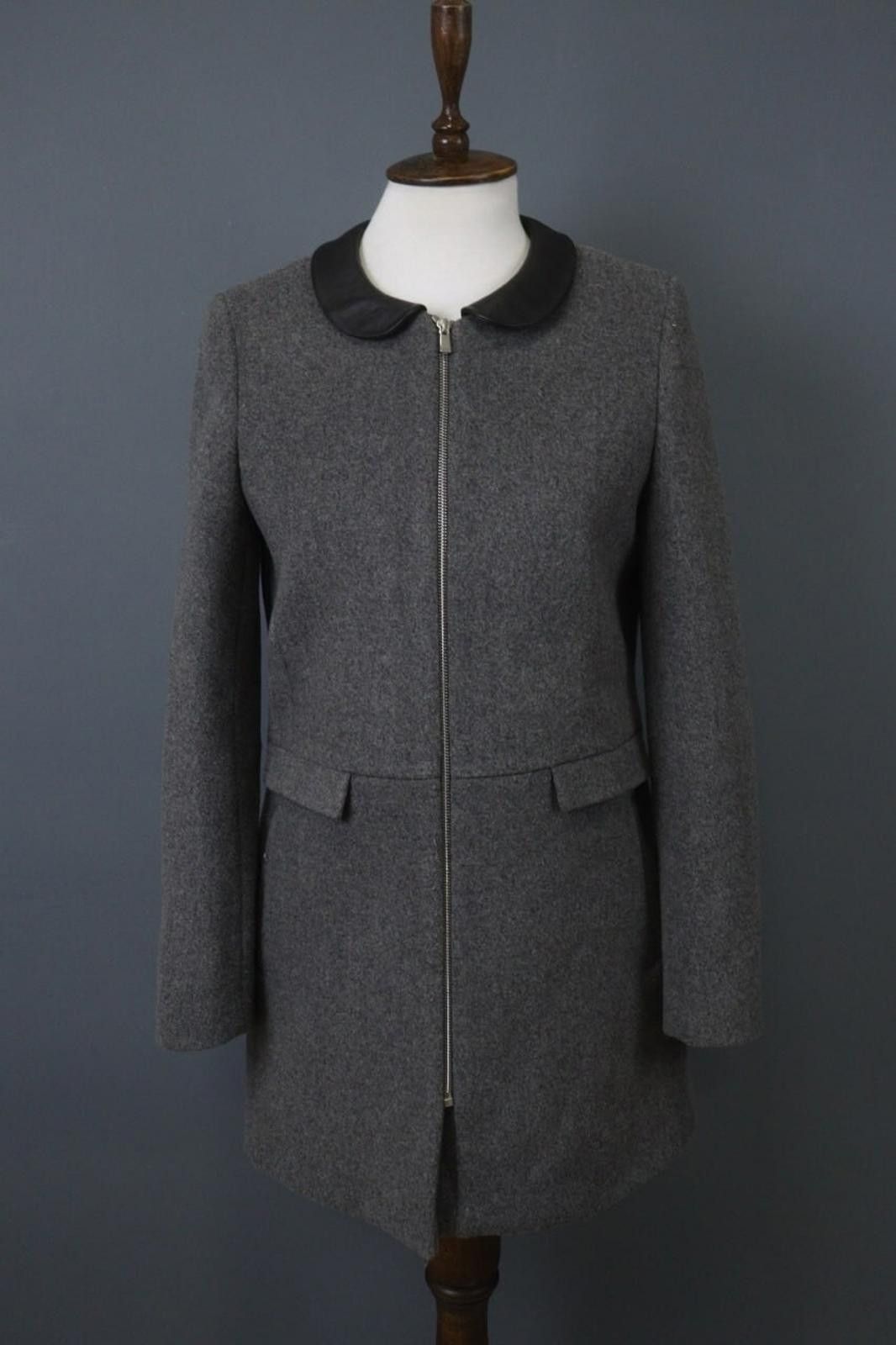 Designer Claudie Pierlot Gray Wool Cashmere Collar Basic Coat Size 38 Size M / US 6-8 / IT 42-44 - 1 Thumbnail