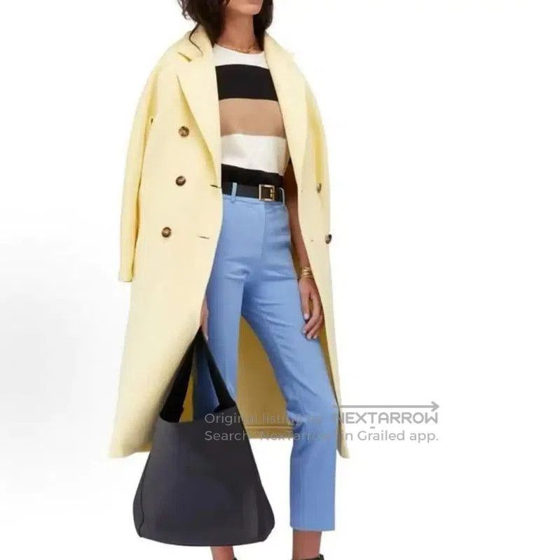 Max Mara MaxMara Spring Autumn Yellow Cotton Long Coat . Size M / US 6-8 / IT 42-44 - 9 Thumbnail