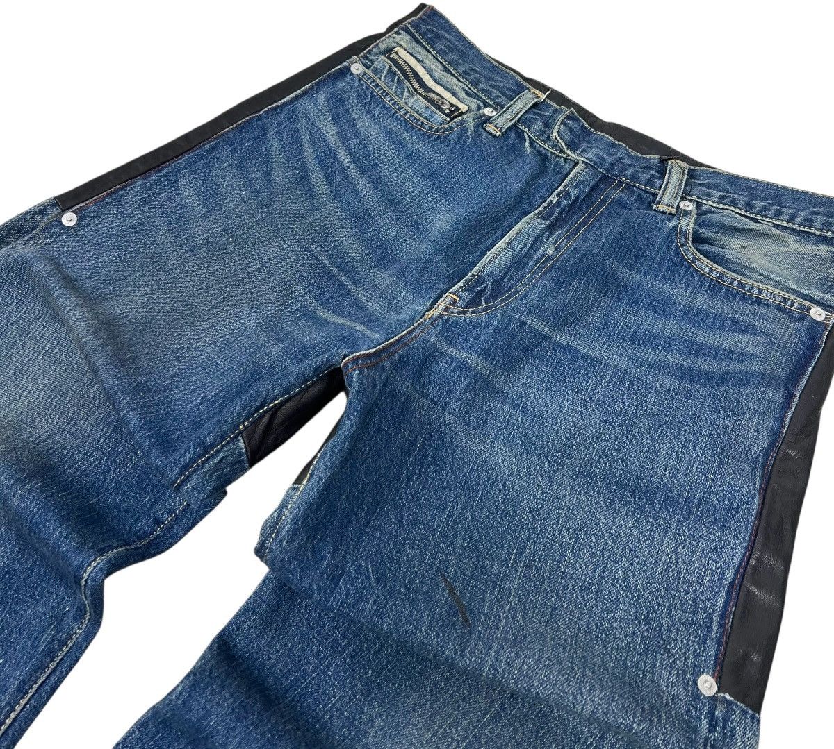 Undercover UNDERCOVERISM AW04 Denim Cowhide Leather Jeans Size US 30 / EU 46 - 6 Thumbnail