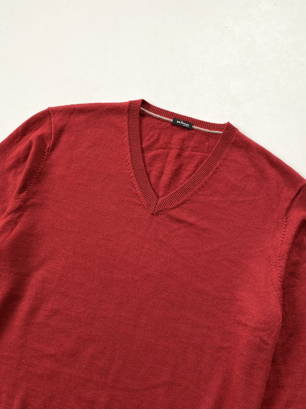 Kiton $1450 Kiton Napoli 100% Cashmere V-Neck Sweater Burgundy Red Size US L / EU 52-54 / 3 - 4 Thumbnail
